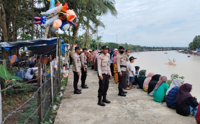 Hari Kedua Pengamanan Pacu Jalur Rayon III di Kecamatan Pangean, Kapolres tekankan tetap jaga keamanan dan ketertiban